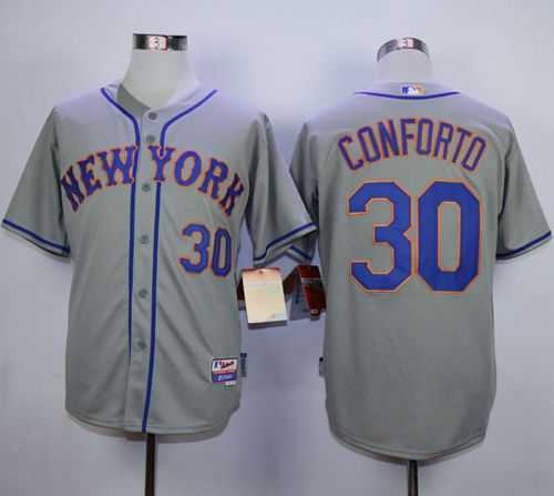 Mets #30 Michael Conforto Grey Road Cool Base Stitched Baseball Jersey Mets #30 Michael Conforto Grey Road Cool Base Stitched Baseball Jersey