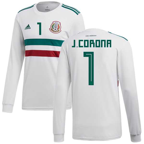 Mexico #1 J.Corona Away Long Sleeves Soccer Country Jersey