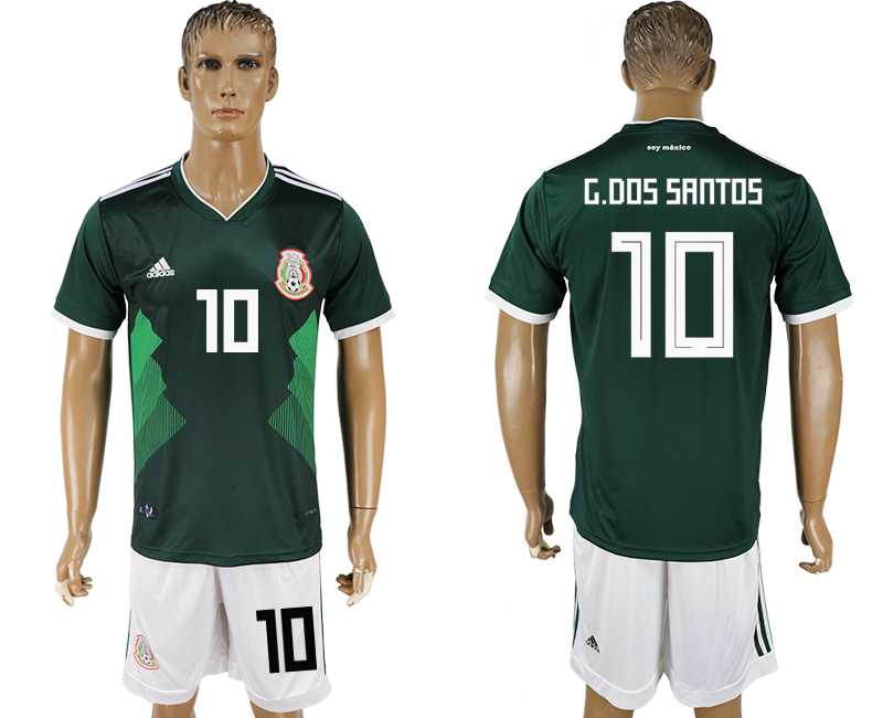 Mexico #10 G. DOS SANTOS Home 2018 FIFA World Cup Soccer Jersey