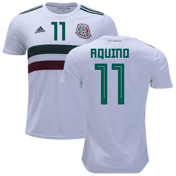 Mexico #11 Aquino Away Soccer Country Jersey