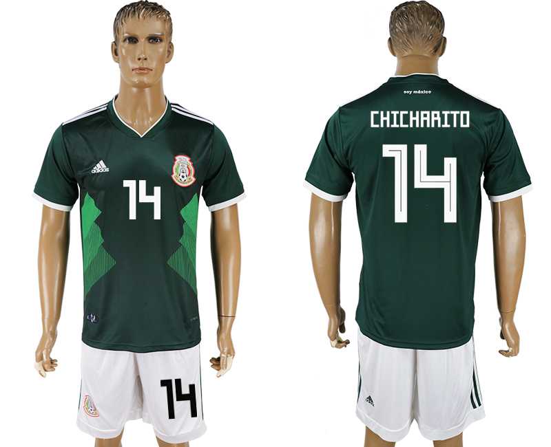 Mexico #14 CHICHARITO Home 2018 FIFA World Cup Soccer Jersey