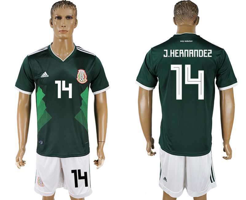 Mexico #14 J. HERNANDEZ Home 2018 FIFA World Cup Soccer Jersey