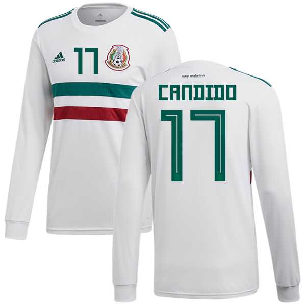 Mexico #17 Candido Away Long Sleeves Soccer Country Jersey