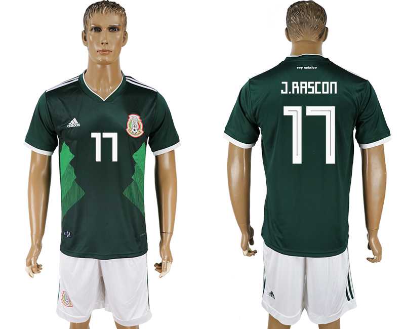 Mexico #17 J. RASCON Home 2018 FIFA World Cup Soccer Jersey