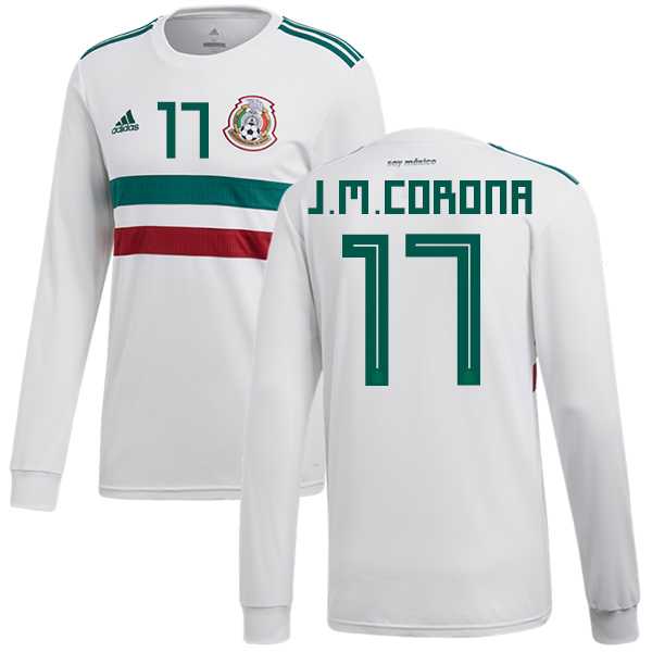 Mexico #17 J.M.Corona Away Long Sleeves Soccer Country Jersey