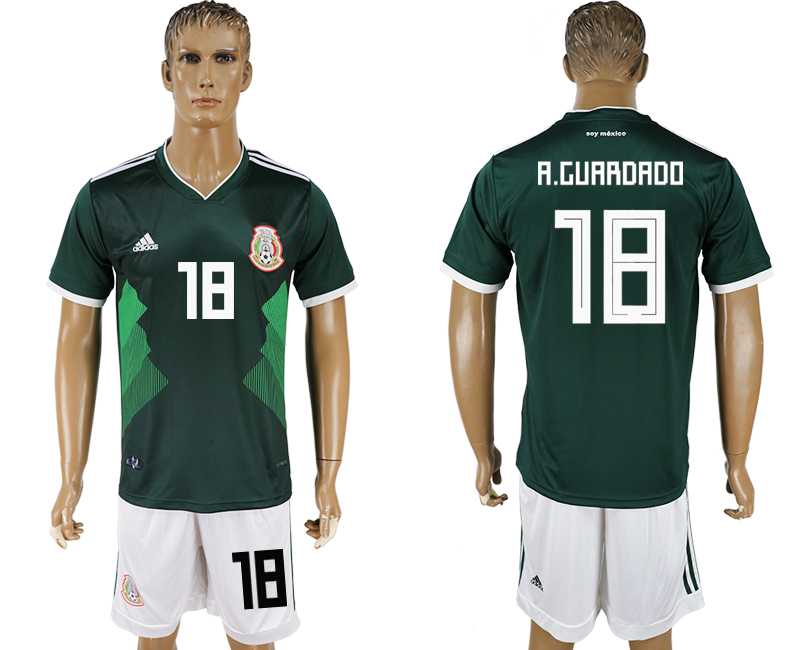 Mexico #18 A. GUARDRDO Home 2018 FIFA World Cup Soccer Jersey