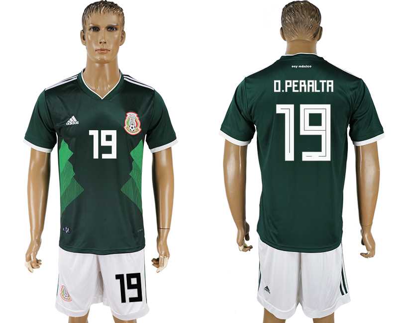 Mexico #19 O.PERALTA Home 2018 FIFA World Cup Soccer Jersey