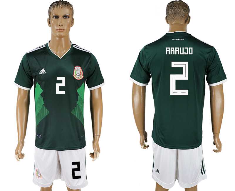 Mexico #2 ARAUJO Home 2018 FIFA World Cup Soccer Jersey