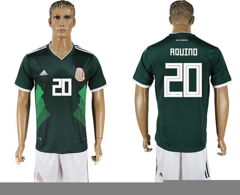 Mexico #20 AQUINO Home 2018 FIFA World Cup Soccer Jersey