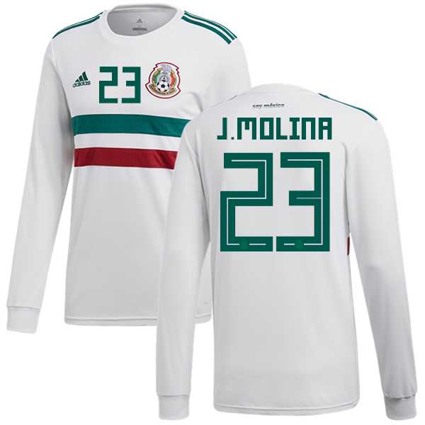 Mexico #23 J.Molina Away Long Sleeves Soccer Country Jersey