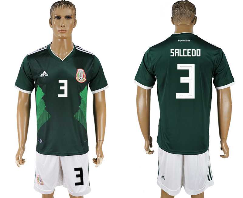 Mexico #3 SALCEDO Home 2018 FIFA World Cup Soccer Jersey