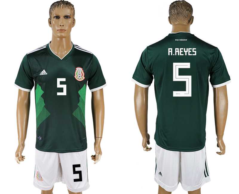 Mexico #5 A. REYES Home 2018 FIFA World Cup Soccer Jersey