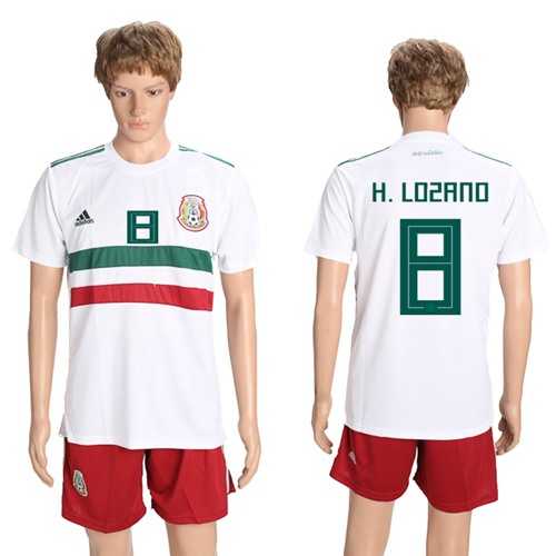 Mexico #8 H.Lozano Away Soccer Country Jersey