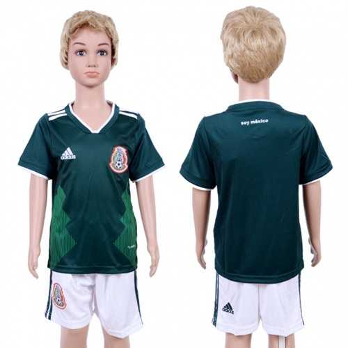 Mexico Blank Home Kid Soccer Country Jersey