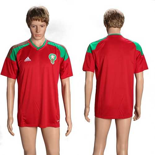 Morocco Blank Home Soccer Country Jersey