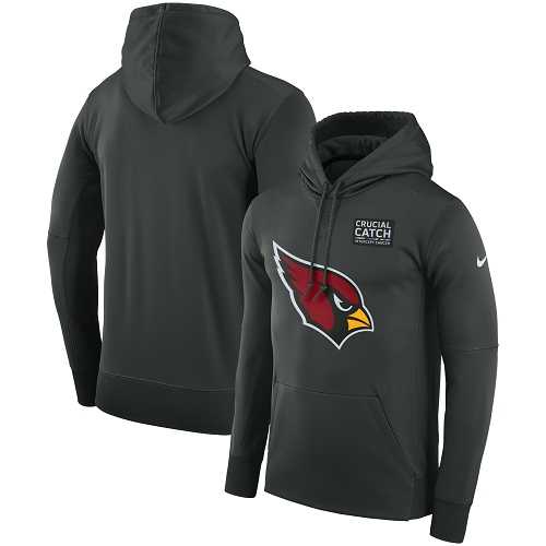 NFL Men's Arizona Cardinals Nike Anthracite Crucial Catch Performance Pullover Hoodie