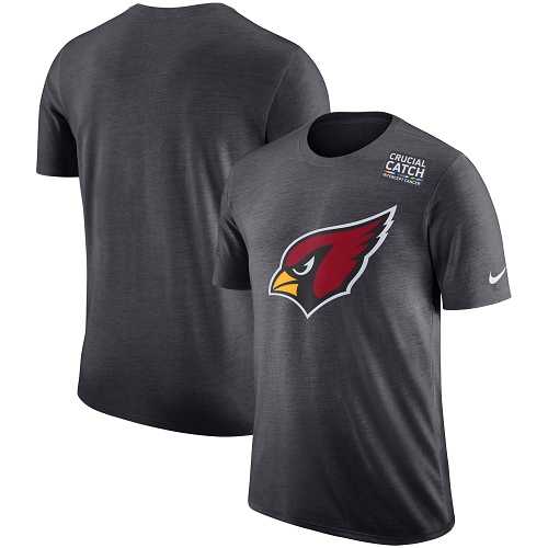 NFL Men's Arizona Cardinals Nike Anthracite Crucial Catch Tri-Blend Performance T-Shirt