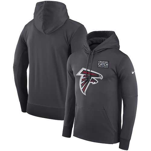 NFL Men's Atlanta Falcons Nike Anthracite Crucial Catch Performance Pullover Hoodie