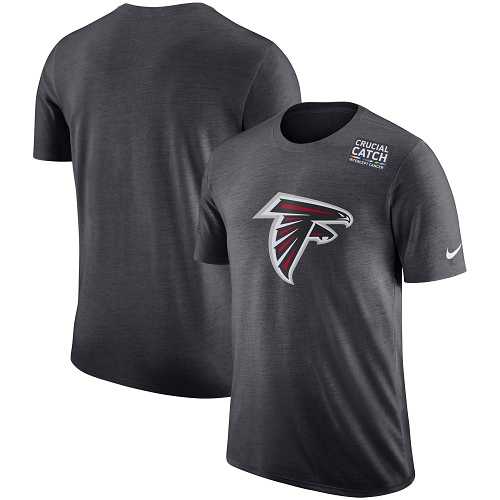 NFL Men's Atlanta Falcons Nike Anthracite Crucial Catch Tri-Blend Performance T-Shirt