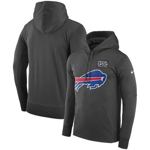 NFL Men's Buffalo Bills Nike Anthracite Crucial Catch Performance Pullover Hoodie