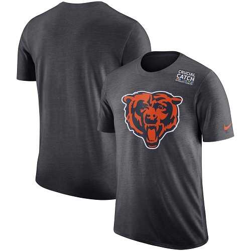NFL Men's Chicago Bears Nike Anthracite Crucial Catch Tri-Blend Performance T-Shirt