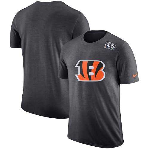NFL Men's Cincinnati Bengals Nike Anthracite Crucial Catch Tri-Blend Performance T-Shirt