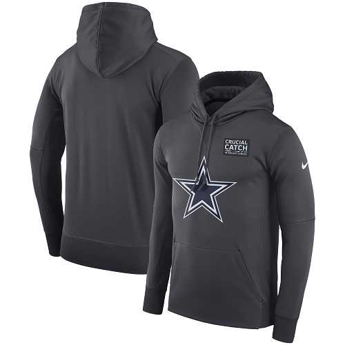 NFL Men's Dallas Cowboys Nike Anthracite Crucial Catch Performance Pullover Hoodie