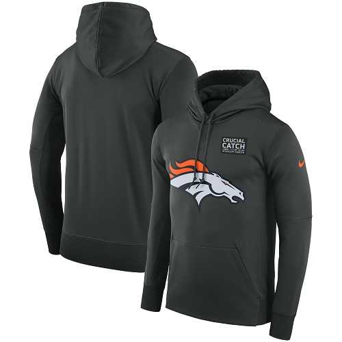 NFL Men's Denver Broncos Nike Anthracite Crucial Catch Performance Pullover Hoodie