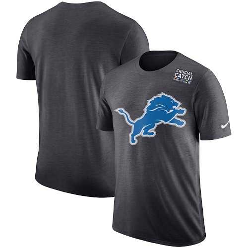 NFL Men's Detroit Lions Nike Anthracite Crucial Catch Tri-Blend Performance T-Shirt