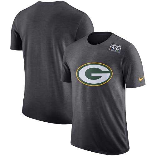 NFL Men's Green Bay Packers Nike Anthracite Crucial Catch Tri-Blend Performance T-Shirt
