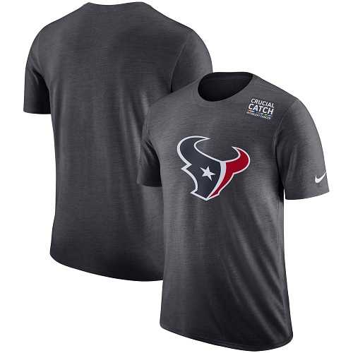 NFL Men's Houston Texans Nike Anthracite Crucial Catch Tri-Blend Performance T-Shirt