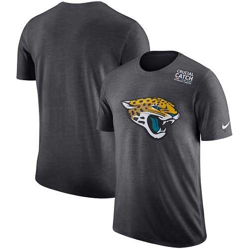 NFL Men's Jacksonville Jaguars Nike Anthracite Crucial Catch Tri-Blend Performance T-Shirt