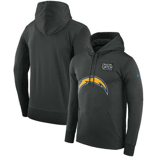 NFL Men's Los Angeles Chargers Nike Anthracite Crucial Catch Performance Pullover Hoodie