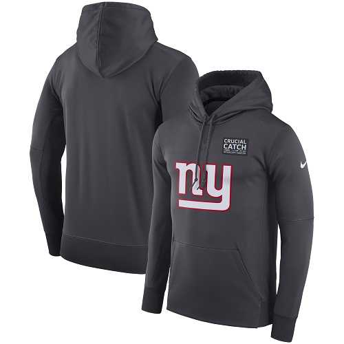 NFL Men's New York Giants Nike Anthracite Crucial Catch Performance Pullover Hoodie
