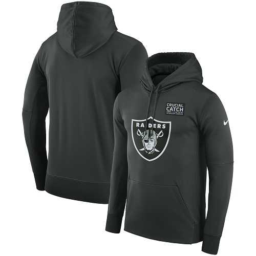 NFL Men's Oakland Raiders Nike Anthracite Crucial Catch Performance Pullover Hoodie