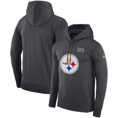 NFL Men's Pittsburgh Steelers Nike Anthracite Crucial Catch Performance Pullover Hoodie