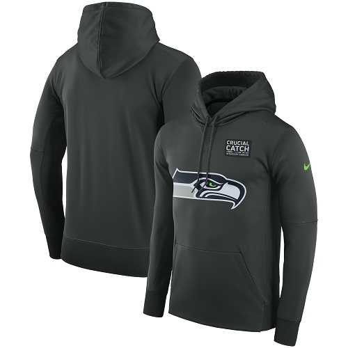 NFL Men's Seattle Seahawks Nike Anthracite Crucial Catch Performance Pullover Hoodie