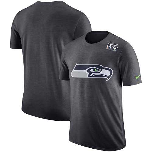 NFL Men's Seattle Seahawks Nike Anthracite Crucial Catch Tri-Blend Performance T-Shirt