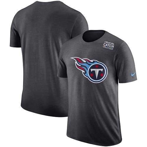 NFL Men's Tennessee Titans Nike Anthracite Crucial Catch Tri-Blend Performance T-Shirt