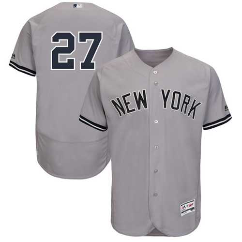 New York Yankees #27 Giancarlo Stanton Grey Flexbase Authentic Collection Stitched MLB