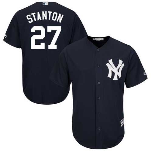 New York Yankees #27 Giancarlo Stanton Navy Blue New Cool Base Stitched MLB