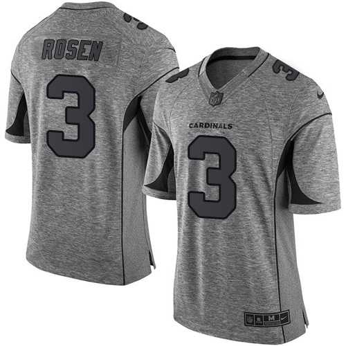 Nike Arizona Cardinals #3 Josh Rosen Gray Men's Stitched NFL Limited Gridiron Gray Jersey