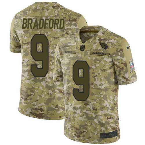 Nike Arizona Cardinals #9 Sam Bradford Camo Men's Stitched NFL Limited 2018 Salute to Service Jersey
