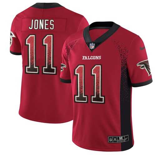 Nike Atlanta Falcons #11 Julio Jones Red Team Color Men's Stitched NFL Limited Rush Drift Fashion Jersey