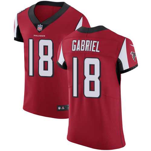 Nike Atlanta Falcons #18 Taylor Gabriel Red Team Color Men's Stitched NFL Vapor Untouchable Elite Jersey