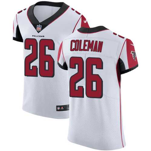 Nike Atlanta Falcons #26 Tevin Coleman White Men's Stitched NFL Vapor Untouchable Elite Jersey