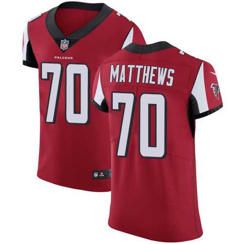 Nike Atlanta Falcons #70 Jake Matthews Red Team Color Men's Stitched NFL Vapor Untouchable Elite Jersey