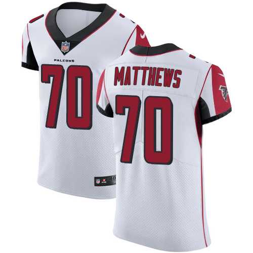 Nike Atlanta Falcons #70 Jake Matthews White Men's Stitched NFL Vapor Untouchable Elite Jersey