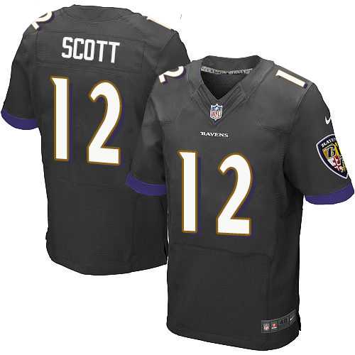 Nike Baltimore Ravens #12 Jaleel Scott Black Alternate Men's Stitched NFL New Elite Jersey