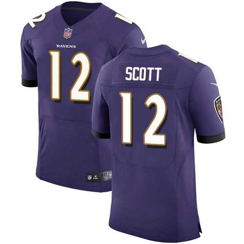 Nike Baltimore Ravens #12 Jaleel Scott Purple Team Color Men's Stitched NFL Vapor Untouchable Elite Jersey